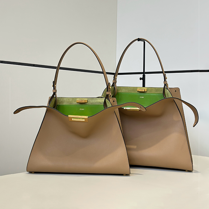fendi way medium soft trapezoidal open‑top tote handbag